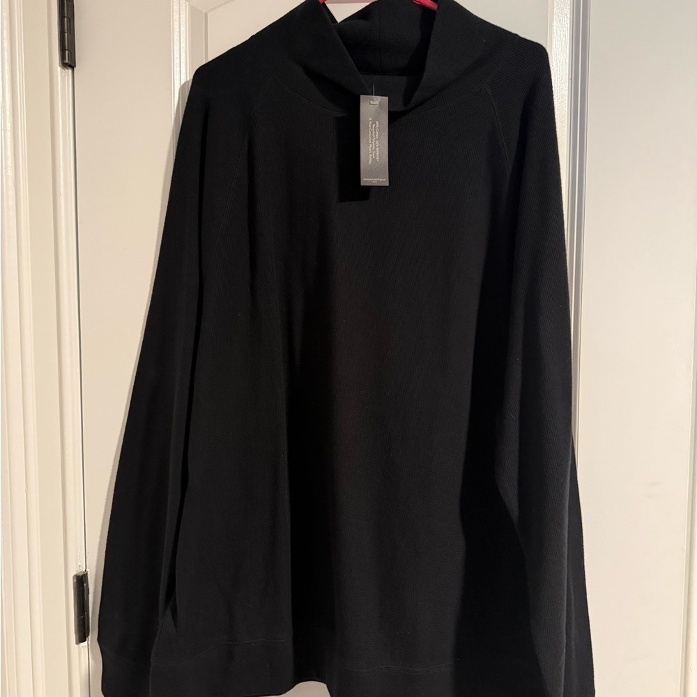 Banana Republic Black Cozy Funnel Neck Turtleneck